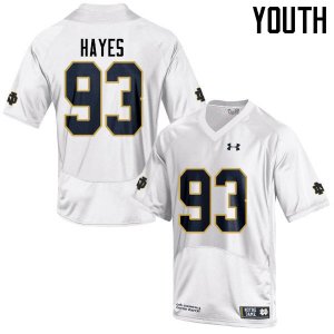 Notre Dame Fighting Irish Youth Jay Hayes #93 White Under Armour Authentic Stitched College NCAA Football Jersey QOO3099IE